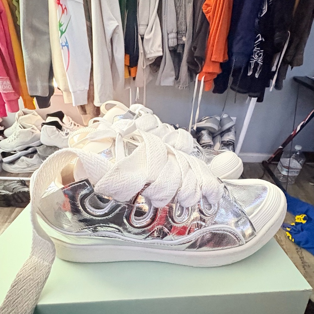 Lanvin Silver and White Men's Shoes